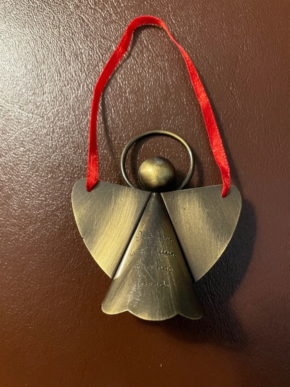 VTG Republic Ent Metal Angel Bell Christmas Ornament